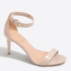 J Crew Patent High Heel Sandals- Nude
